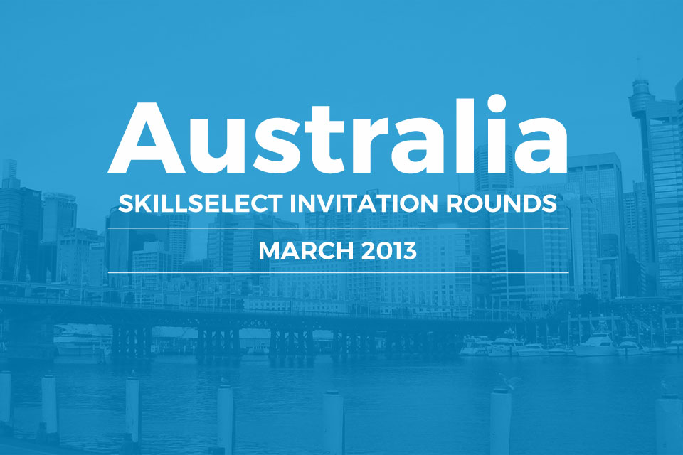 Australia SkillSelect invitation rounds March 2013