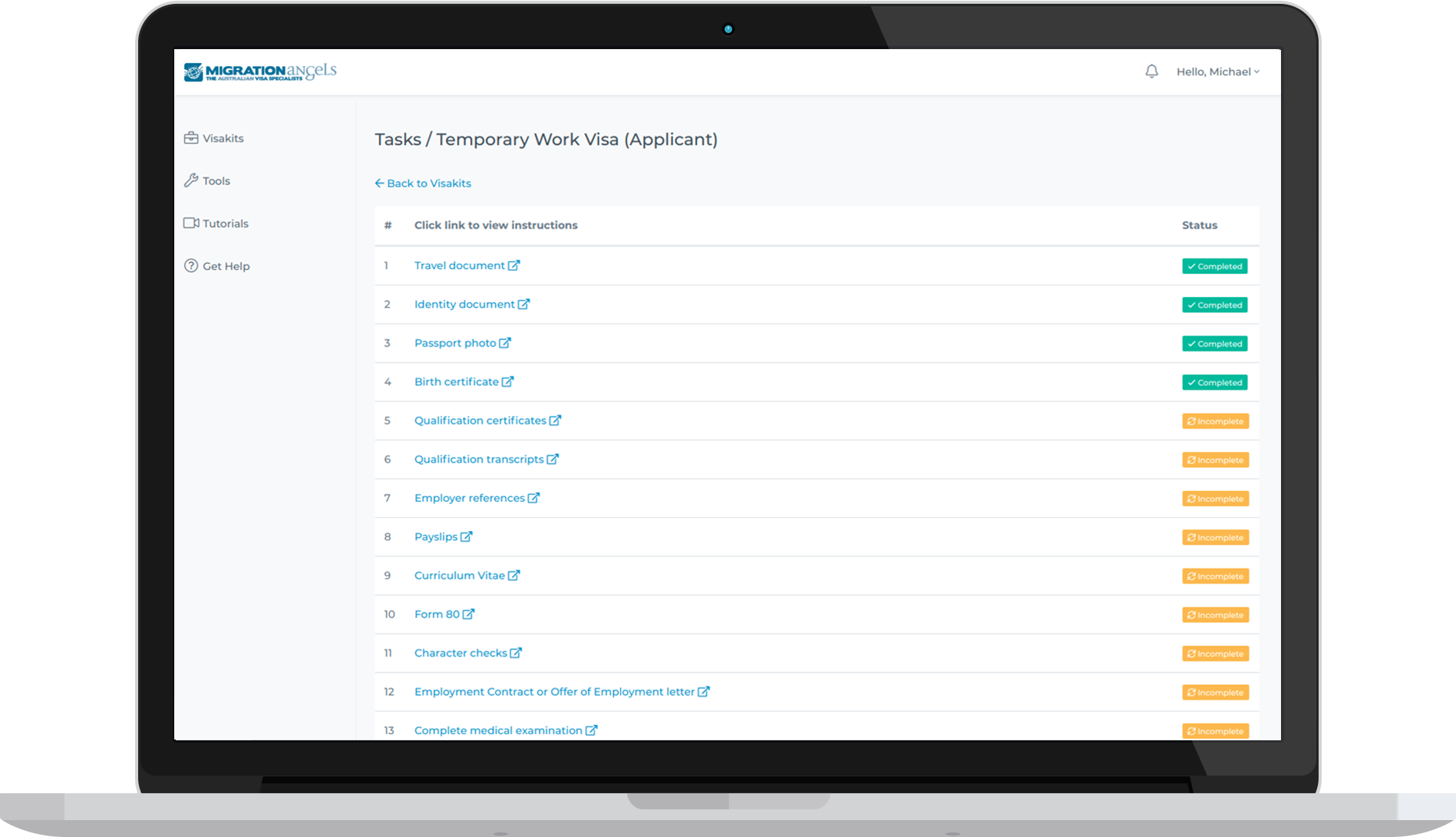 Visakit task tracking